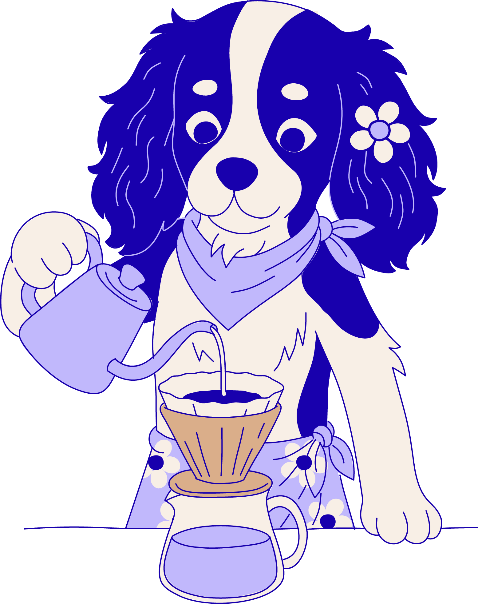 Luna enjoying coffee